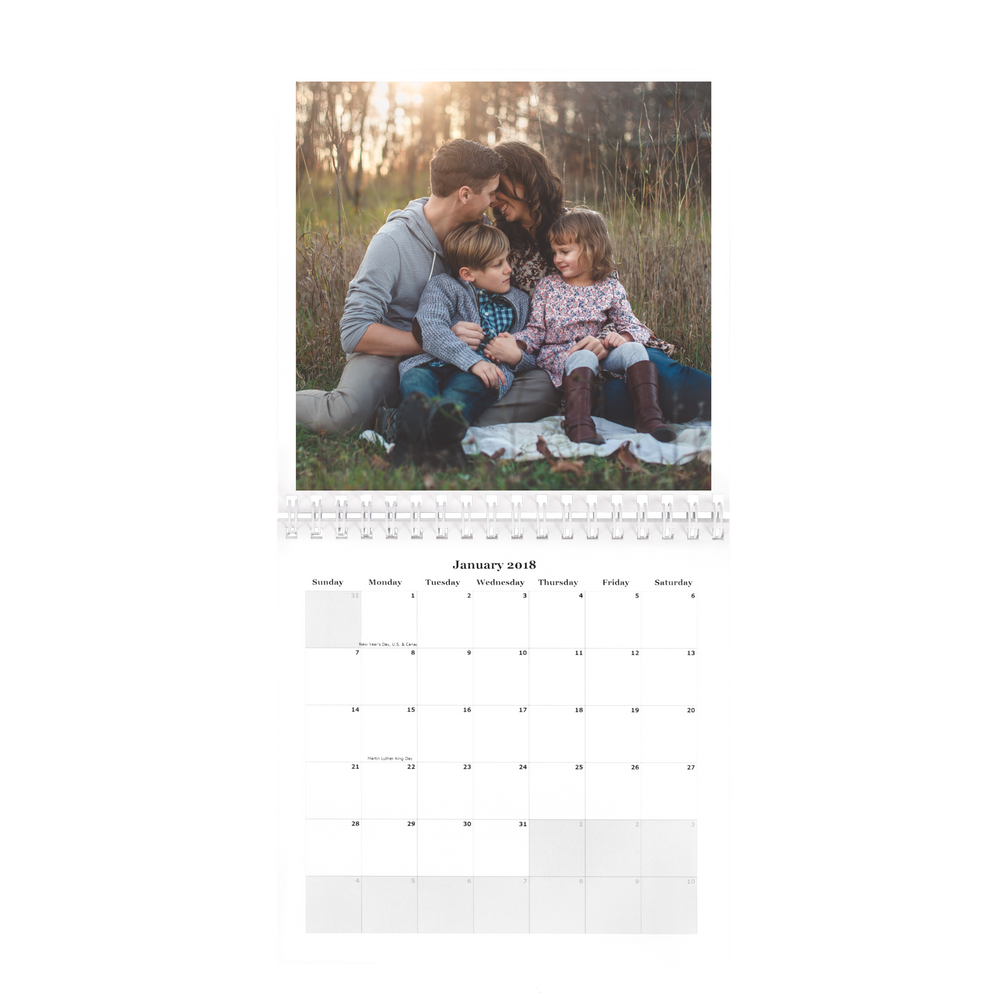 Wall-Mounted Calendar, 6"x6", 12 months