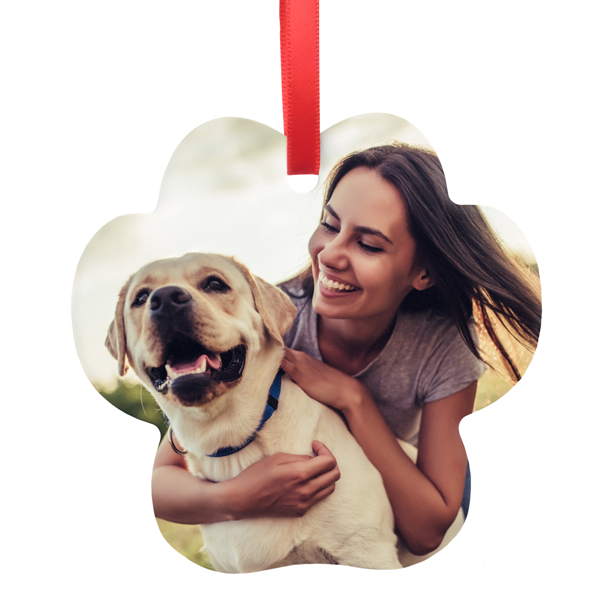 Two-Sided Pet Paw Metal Ornament