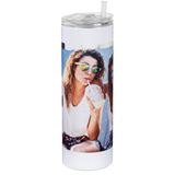 White Tumbler with Straw 20 oz.
