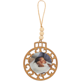 Beaded Wood and Acrylic Ornament
